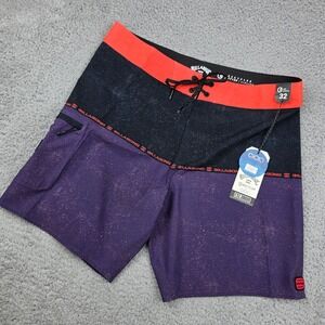 Billabong Fifty50 Airlite Board Shorts Size 32‎ Purple Black Swim Trunks Mens